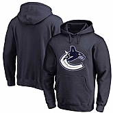 Men's Customized Vancouver Canucks Navy All Stitched Pullover Hoodie